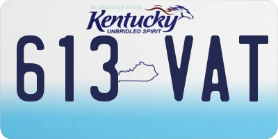 KY license plate 613VAT