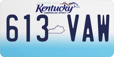 KY license plate 613VAW