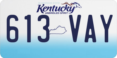 KY license plate 613VAY