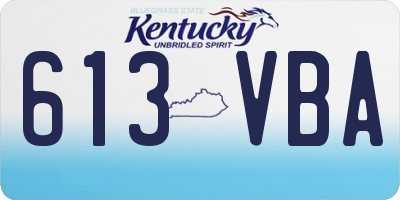 KY license plate 613VBA
