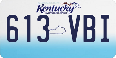 KY license plate 613VBI