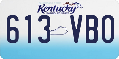 KY license plate 613VBO