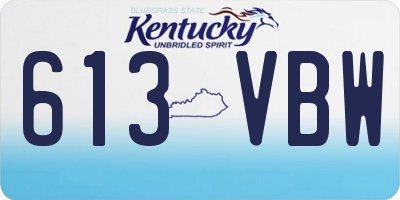KY license plate 613VBW