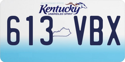 KY license plate 613VBX