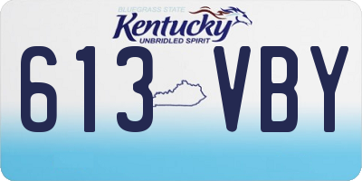 KY license plate 613VBY
