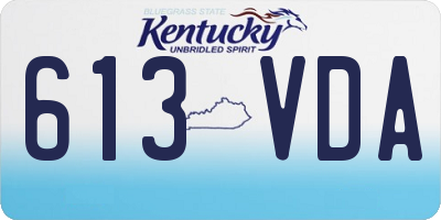 KY license plate 613VDA