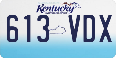 KY license plate 613VDX