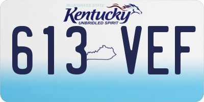 KY license plate 613VEF