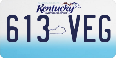 KY license plate 613VEG
