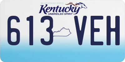 KY license plate 613VEH