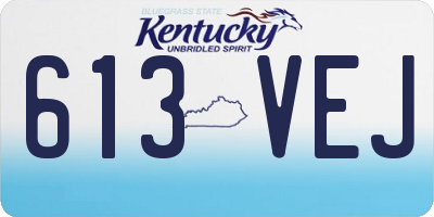 KY license plate 613VEJ
