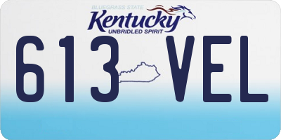 KY license plate 613VEL