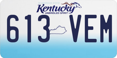 KY license plate 613VEM