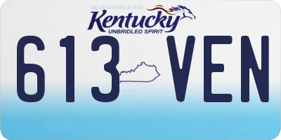 KY license plate 613VEN