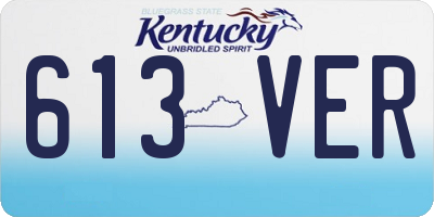 KY license plate 613VER