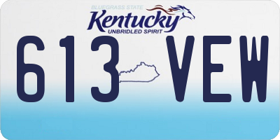 KY license plate 613VEW