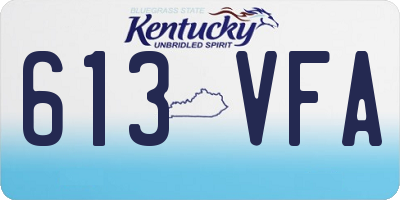 KY license plate 613VFA