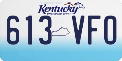 KY license plate 613VFO