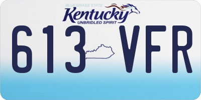 KY license plate 613VFR