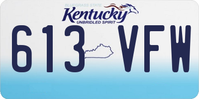 KY license plate 613VFW