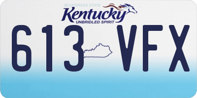 KY license plate 613VFX