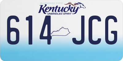 KY license plate 614JCG