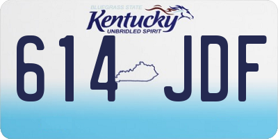KY license plate 614JDF
