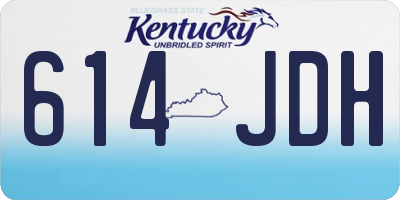 KY license plate 614JDH