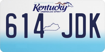 KY license plate 614JDK