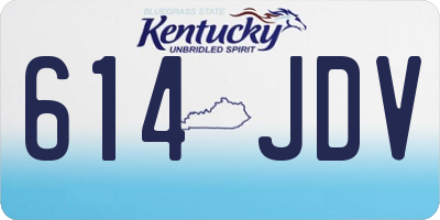 KY license plate 614JDV
