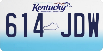 KY license plate 614JDW