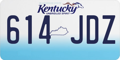KY license plate 614JDZ