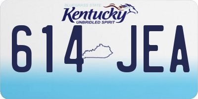 KY license plate 614JEA