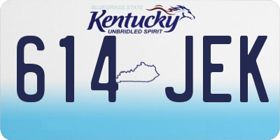 KY license plate 614JEK