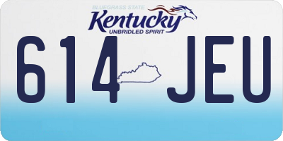 KY license plate 614JEU