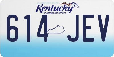 KY license plate 614JEV