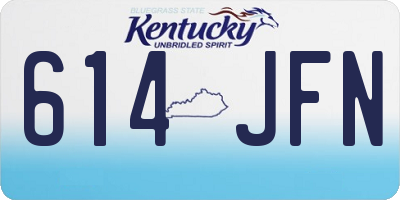 KY license plate 614JFN