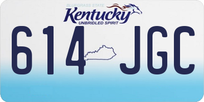 KY license plate 614JGC