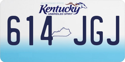 KY license plate 614JGJ