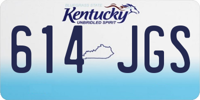 KY license plate 614JGS