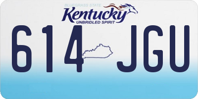 KY license plate 614JGU