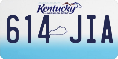 KY license plate 614JIA