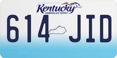 KY license plate 614JID