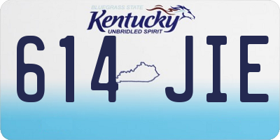 KY license plate 614JIE