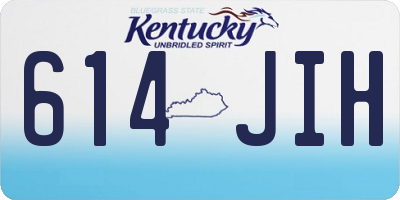 KY license plate 614JIH