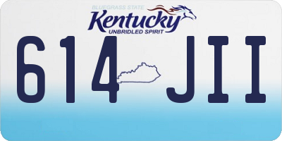 KY license plate 614JII