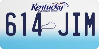 KY license plate 614JIM