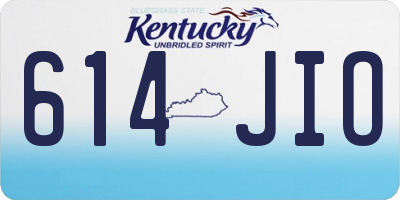 KY license plate 614JIO