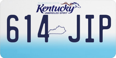 KY license plate 614JIP