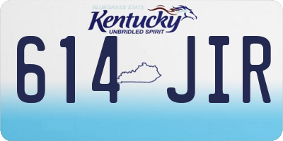 KY license plate 614JIR